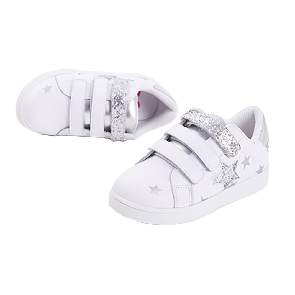 Kids Girls Boys Sparkling Star Velcro Sneakers